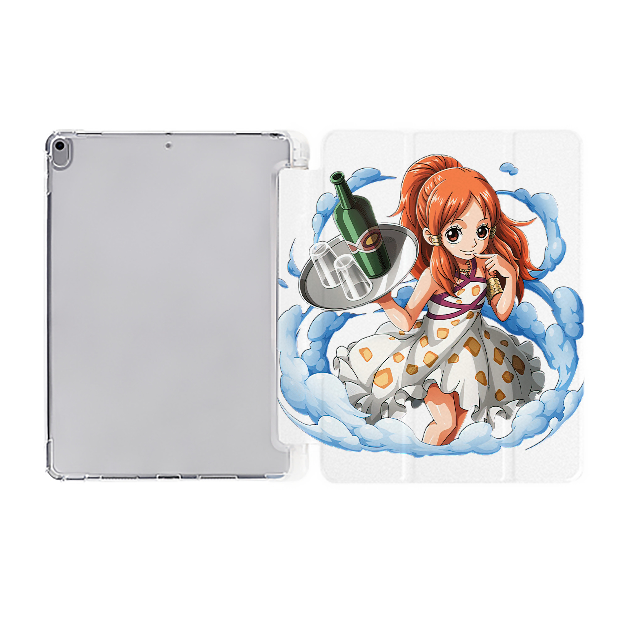 （画像用） ワンピース ナミ ONE PIECE Nami IPad ケース ペン収納付き 三つ折りスタンド PUレザー×シリコン 対応機種9.5/10.5/10.9インチ
